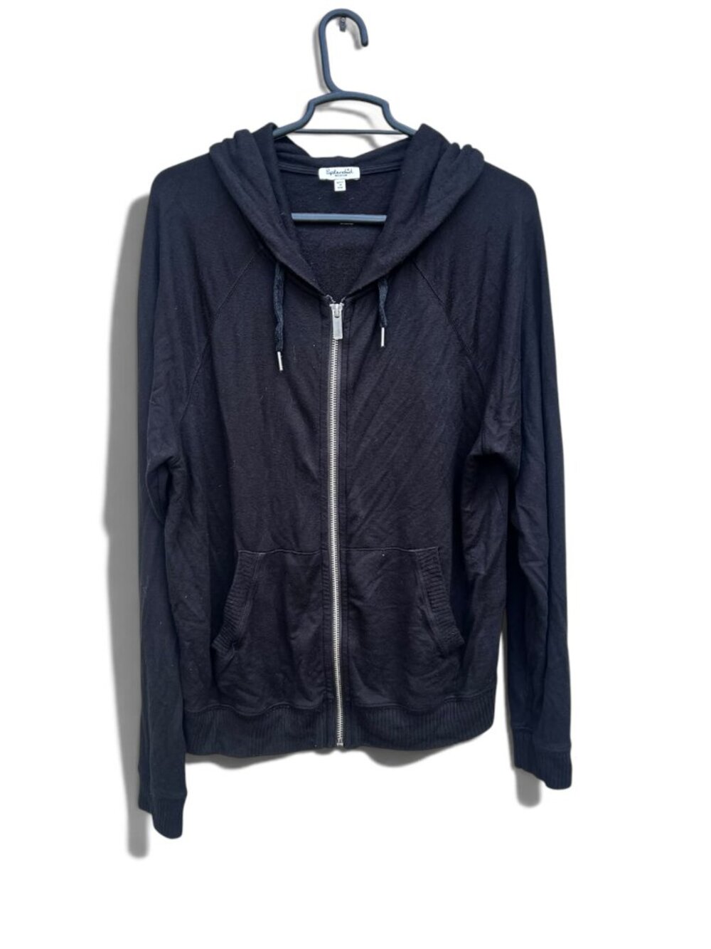 Splendid Black Lightweight Full Zip Hoodie Sweatshirt Women's Medium M USA